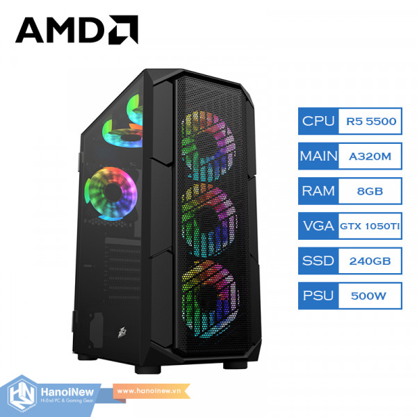 PC HNN Gaming AMD 02 (AMD Ryzen 5 5500 | Ram 8GB | SSD 240GB | VGA GTX 1050 Ti)