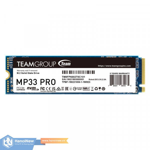 SSD TeamGroup MP33 PRO 512GB M.2 NVMe PCIe Gen 3 x4