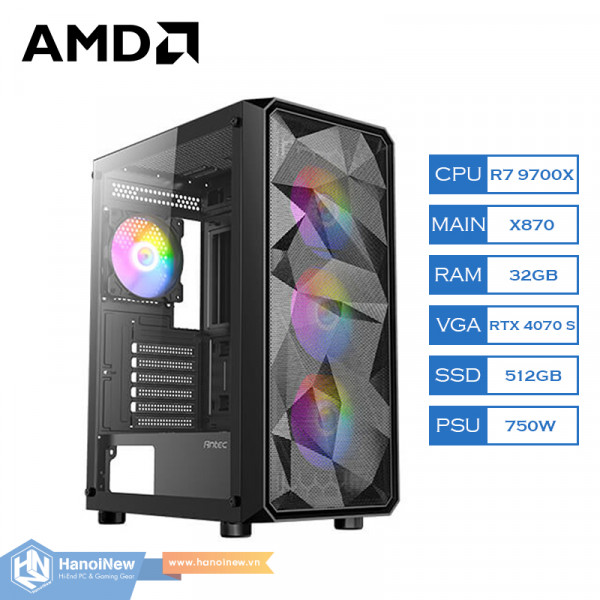 PC HNN Gaming AMD AI Wukong (AMD Ryzen 7 9700X | Ram 32GB | SSD 512GB | VGA RTX 4070 SUPER)