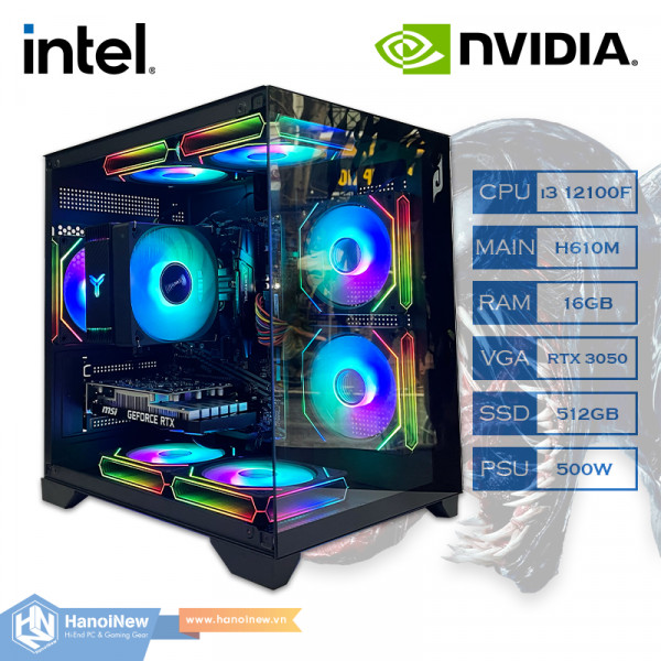 PC HNN Gaming Venom 4 (Intel Core i3-12100F | Ram 16GB | SSD 512GB | VGA RTX 3050 6GB)