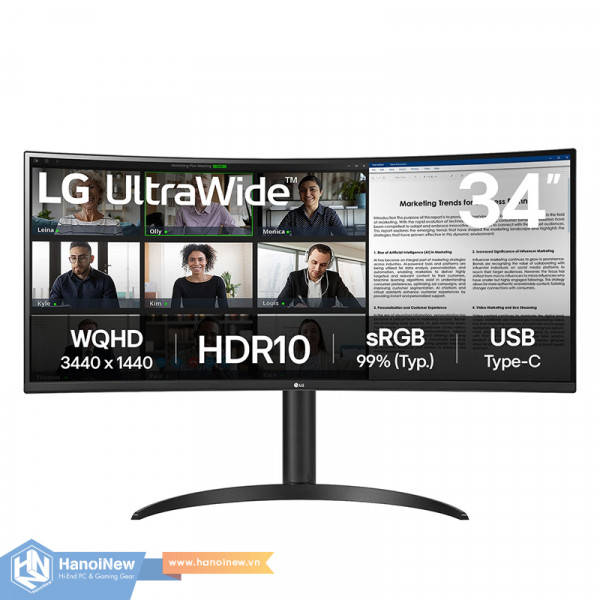 Màn Hình LG UltraWide 34WR55QK-B 34 inch WQHD VA 100Hz 5ms Curved