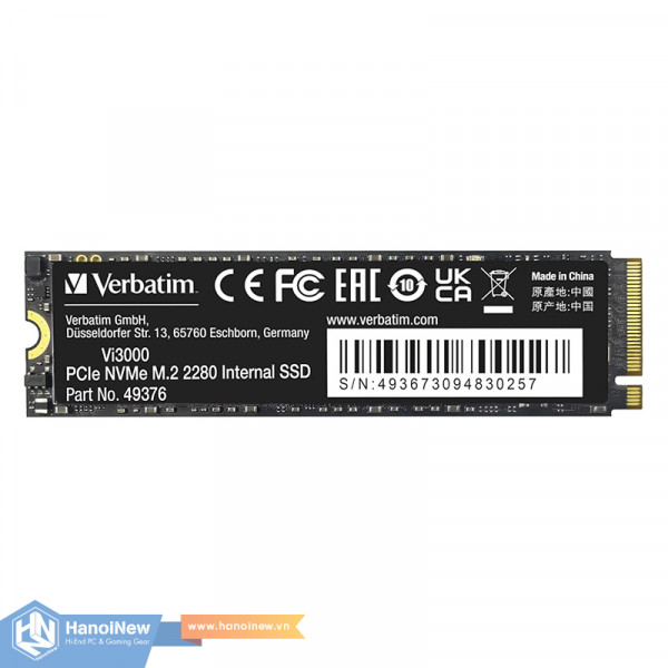 SSD Verbatim Vi3000 512GB M.2 NVMe PCIe Gen 3 x4