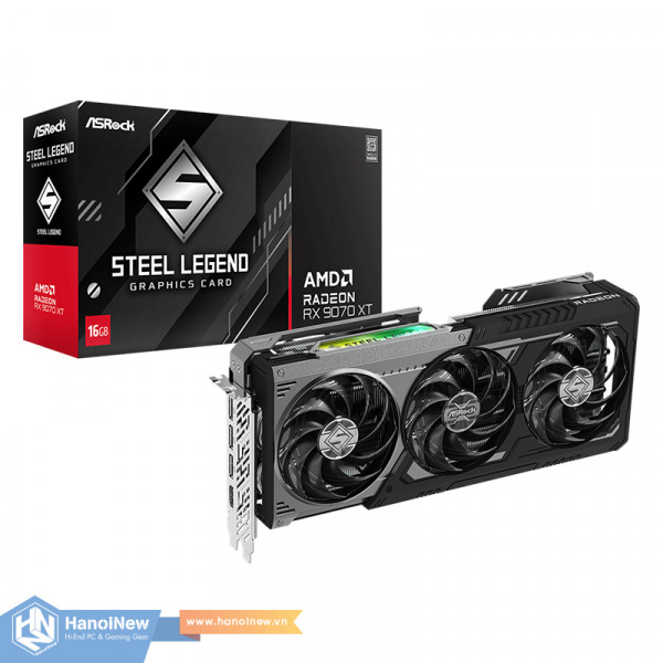 VGA ASRock Radeon RX 9070 XT Steel Legend Dark 16GB