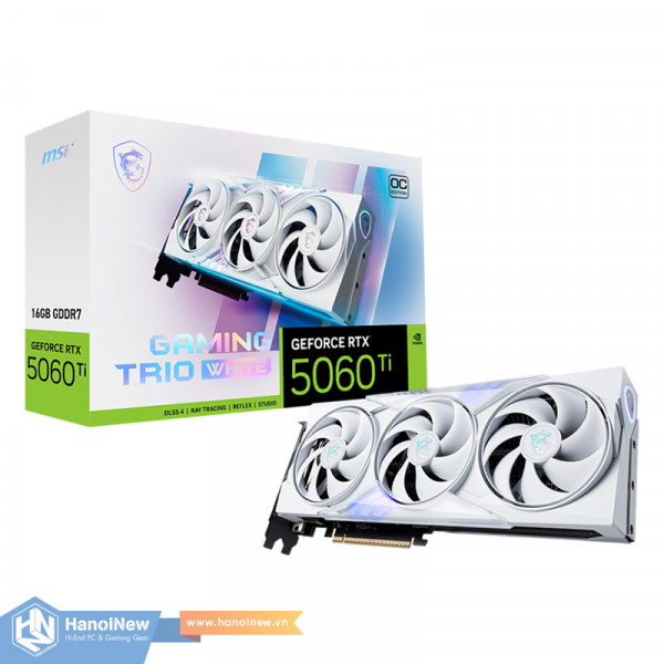 VGA MSI GeForce RTX 5060 Ti 16G GAMING TRIO OC WHITE