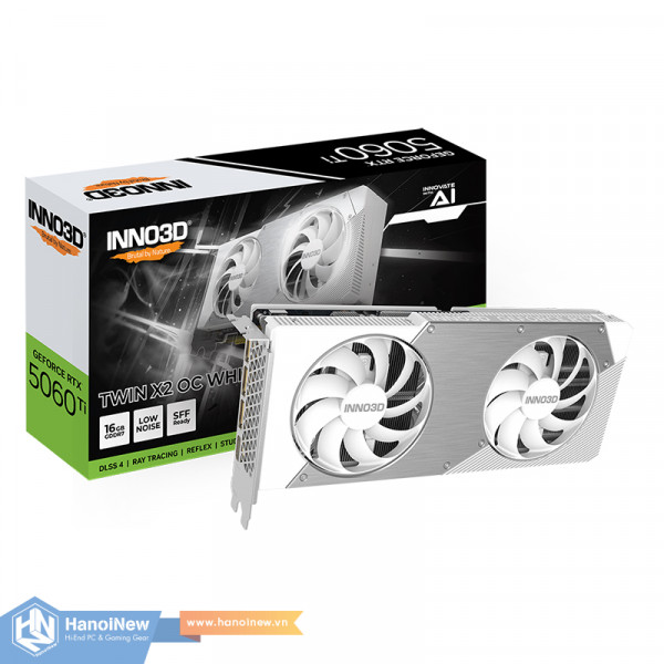 VGA INNO3D GeForce RTX 5060 Ti 16GB TWIN X2 OC WHITE