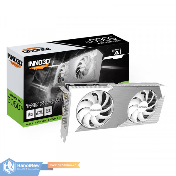 VGA INNO3D GeForce RTX 5060 Ti 8GB TWIN X2 OC WHITE