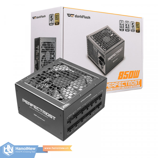 Nguồn Dark Flash PMT850 GOLD 850W 80 Plus Gold Full Modular