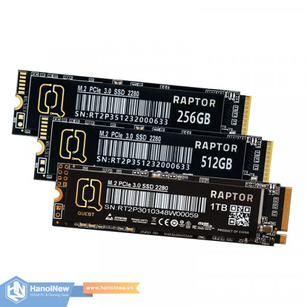 SSD MCQUEST Raptor 256GB M.2 NVMe PCIe Gen 3 x4