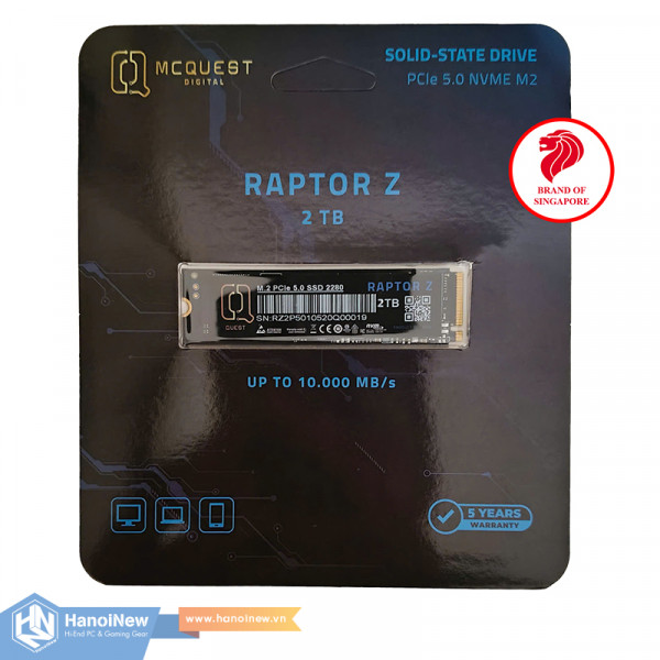 SSD MCQUEST Raptor Z 2TB M.2 NVMe PCIe Gen 5 x4