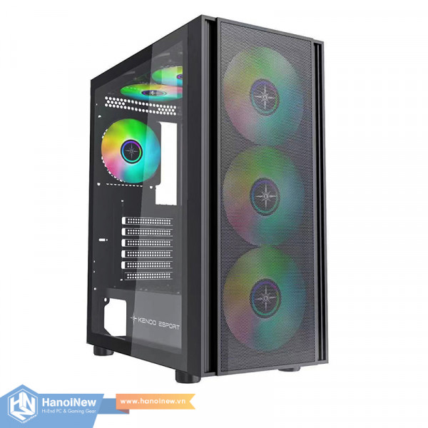 Vỏ Case Kenoo Esport EM700 Black (3 Fan RGB)