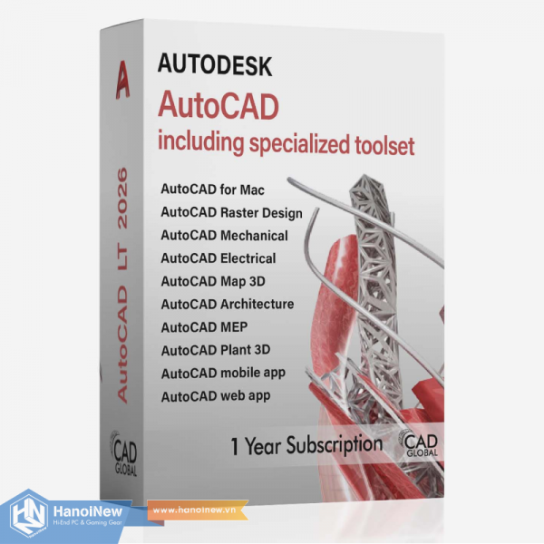 Phần Mềm Autodesk AutoCAD - including specialized toolsets AD Commercial New Single-user ELD 3-Year Subscription C1RK1-WW3611-L802N
