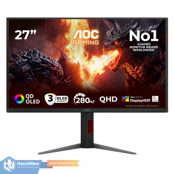 Màn Hình AOC Q27G4ZD 26.5 inch QHD OLED 240Hz 0.03ms