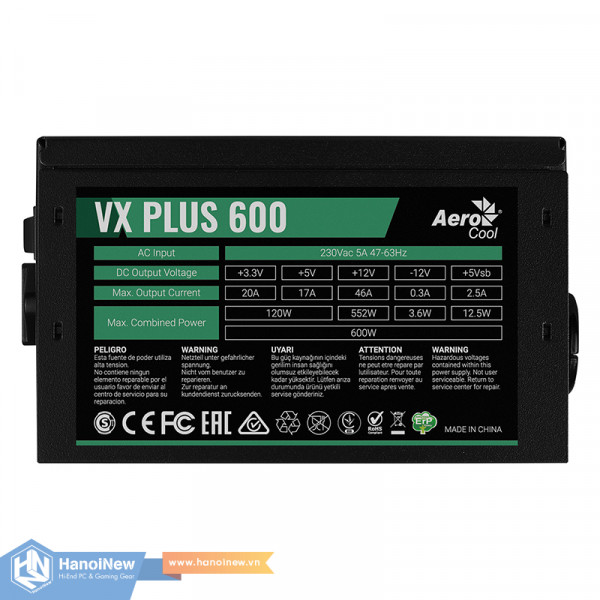 Nguồn AeroCool VX PLUS 600 600W