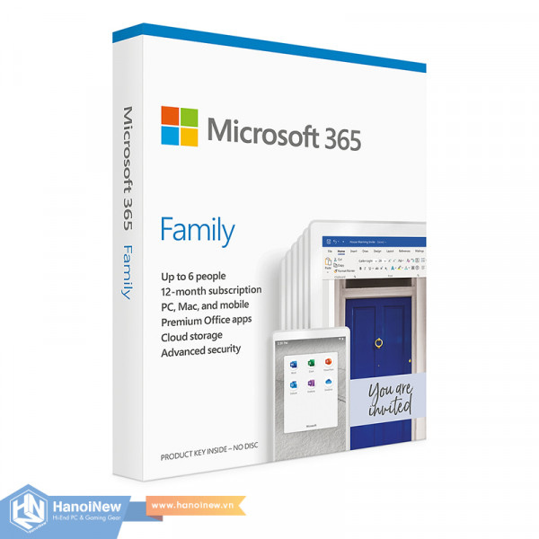 Phần Mềm Microsoft 365 Family English APAC EM Subscr 1YR Medialess P6