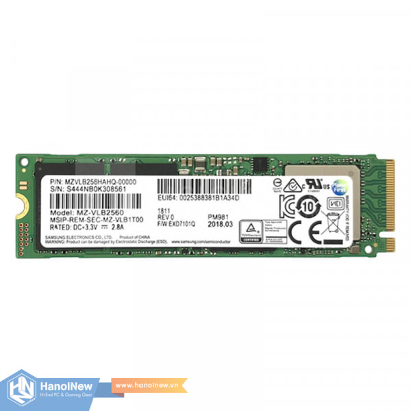 SSD Samsung PM981a 256GB M.2 NVMe PCIe Gen 3 x4