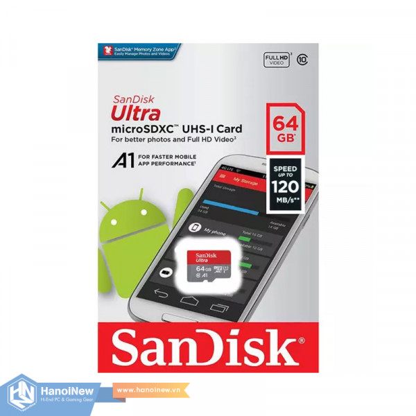 Thẻ Nhớ MicroSDXC SanDisk Ultra A1 64GB