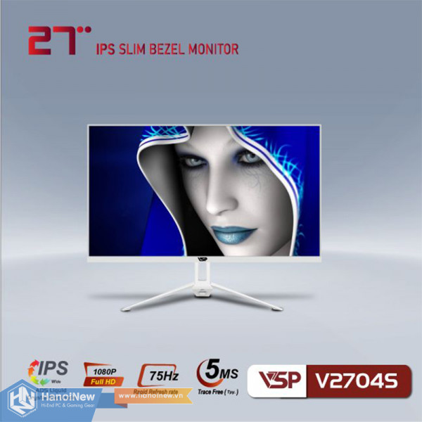 Màn Hình VSP V2704S 27 inch FHD IPS 75Hz 5ms White