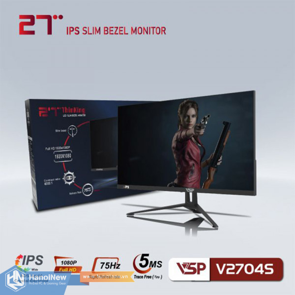 Màn Hình VSP V2704S 27 inch FHD IPS 75Hz 5ms Black